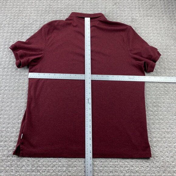 Calvin Klein Polo Shirt Men Large L Burgundy Casual Preppy Designer 100% Cotton - Picture 5 of 7